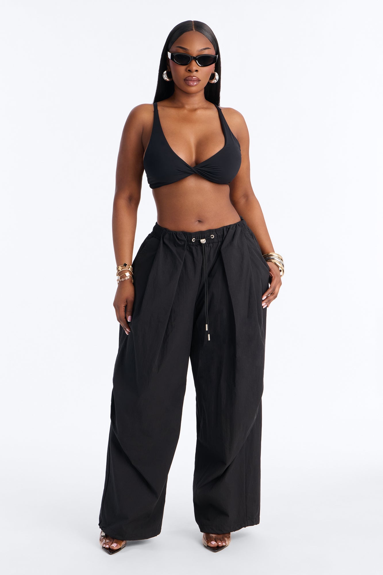 Second Skin Deep V Neck Bra Top - Black