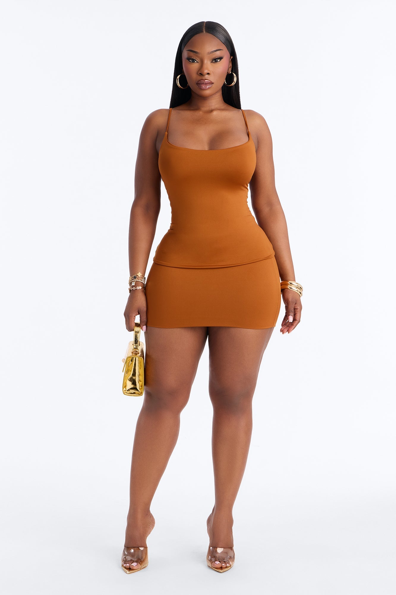 Contour Double Lined Cami Top - Copper