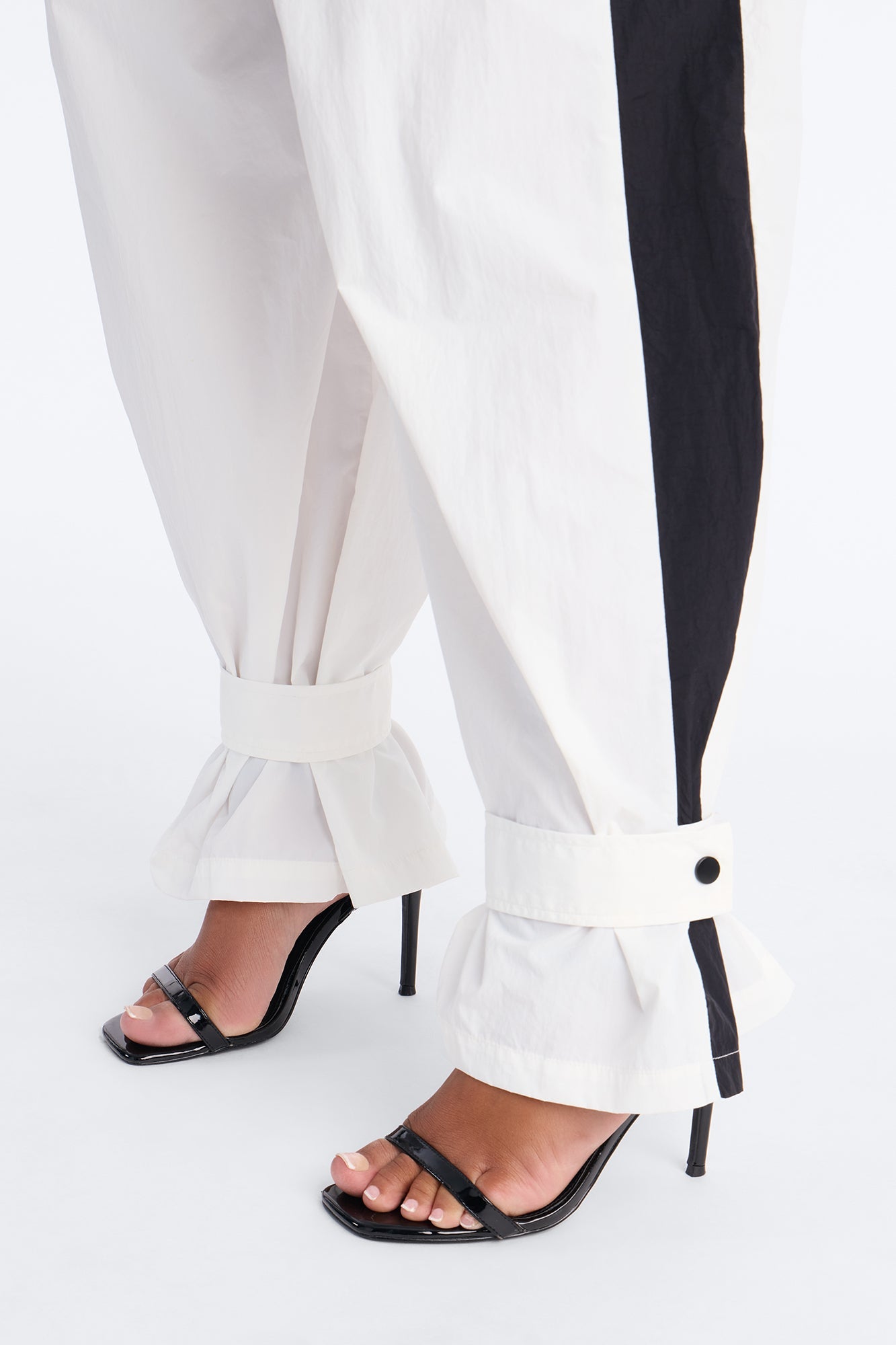 Colette Nylon Pant Set - White/Black