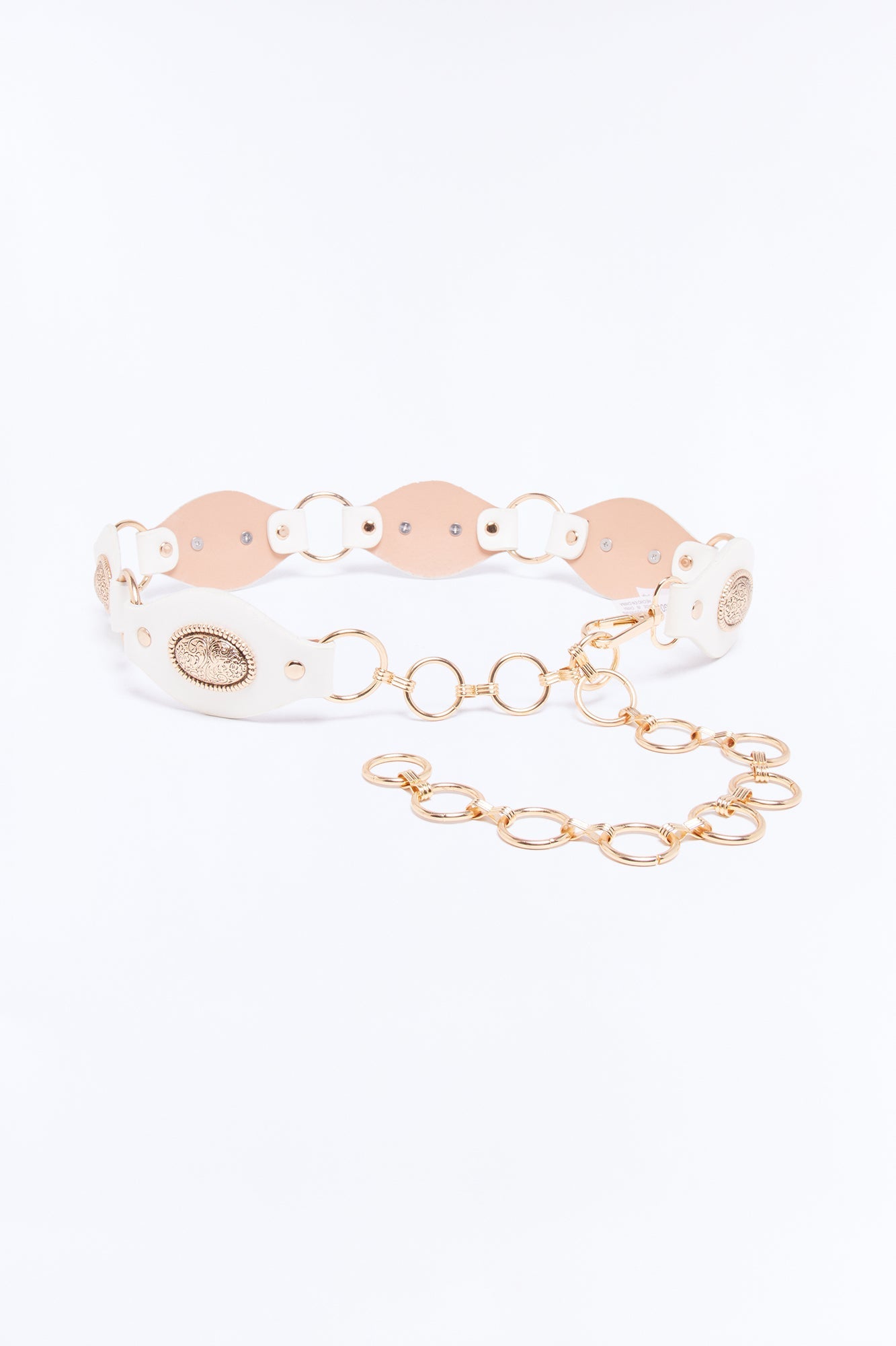 At My Waist O-Ring Chain Belt - White