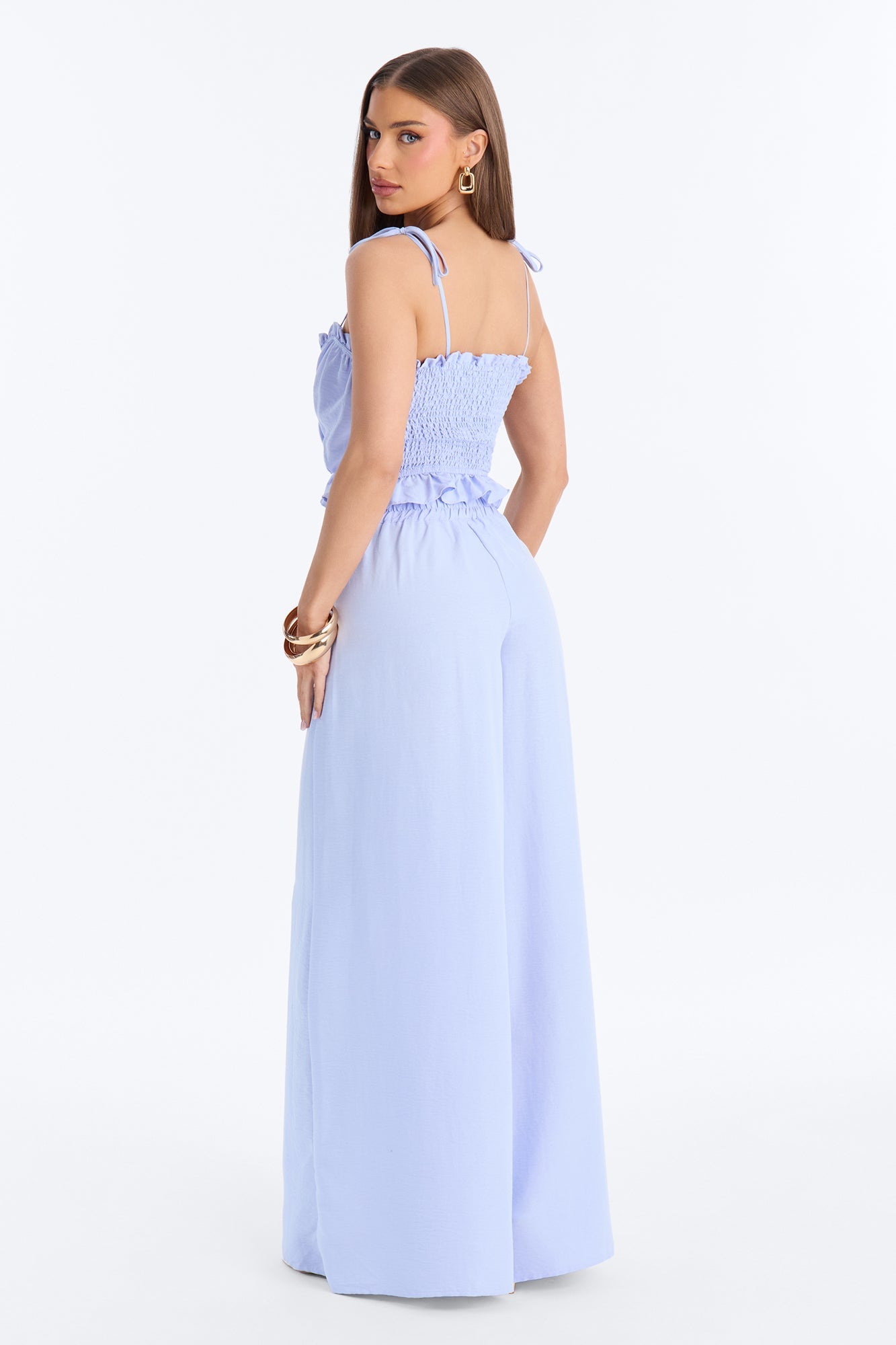 Kenya Wide Leg Pant Set - Blue