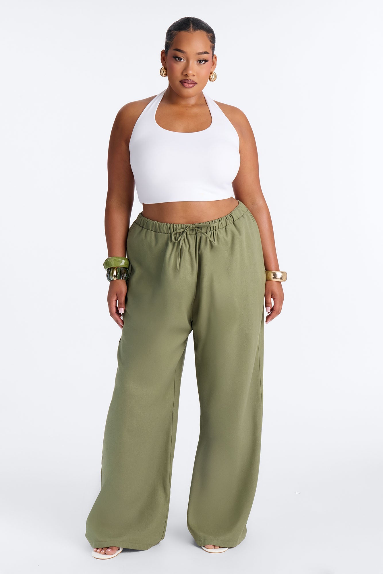 Beach Walks Linen Pant - Olive
