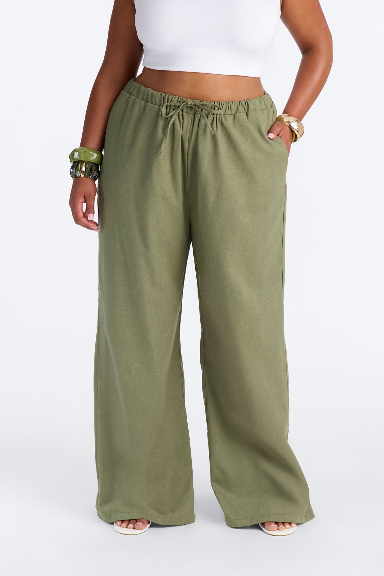 Beach Walks Linen Pant - Olive