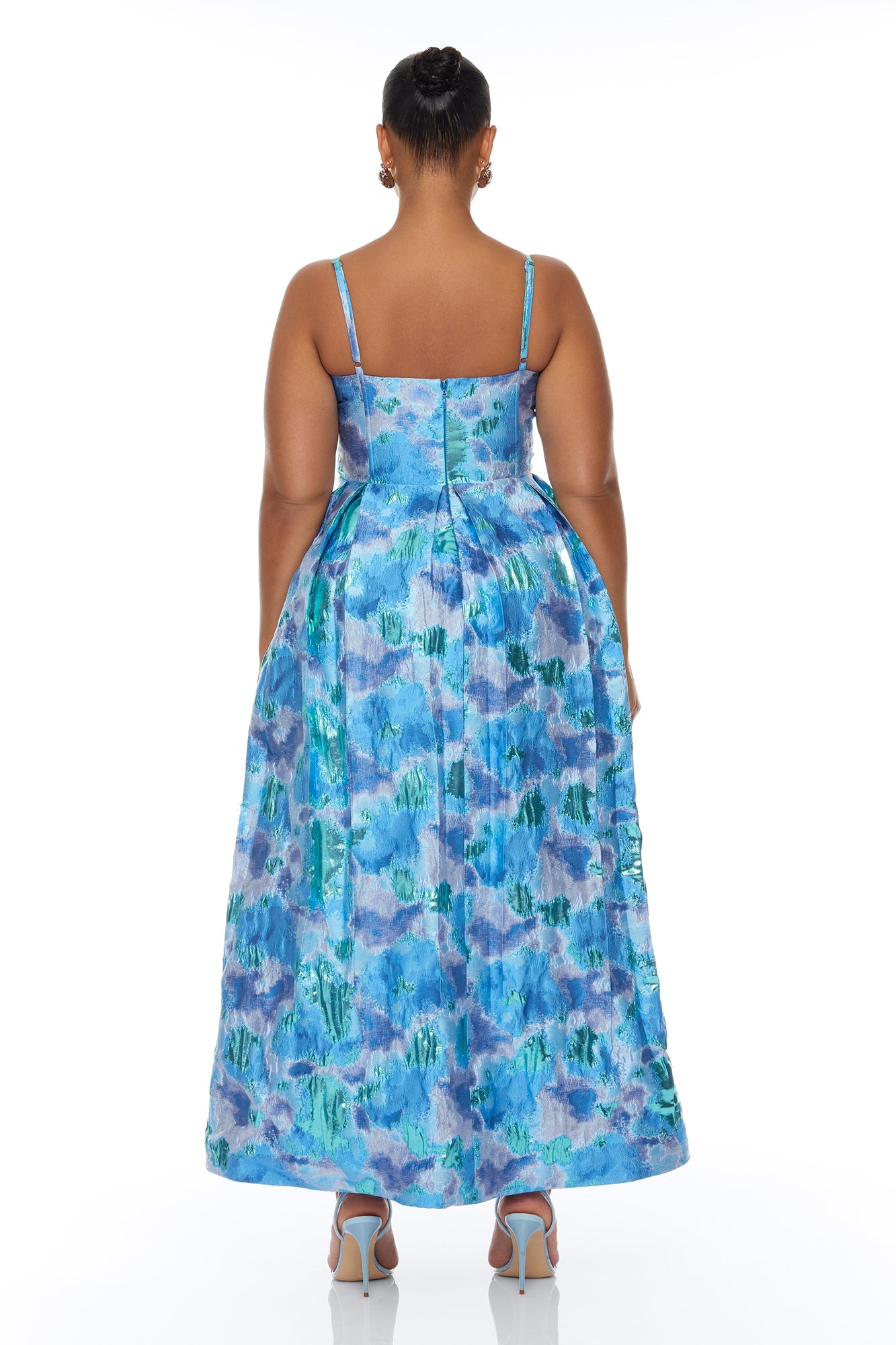 Juliette Jacquard Midi Dress - Blue/combo