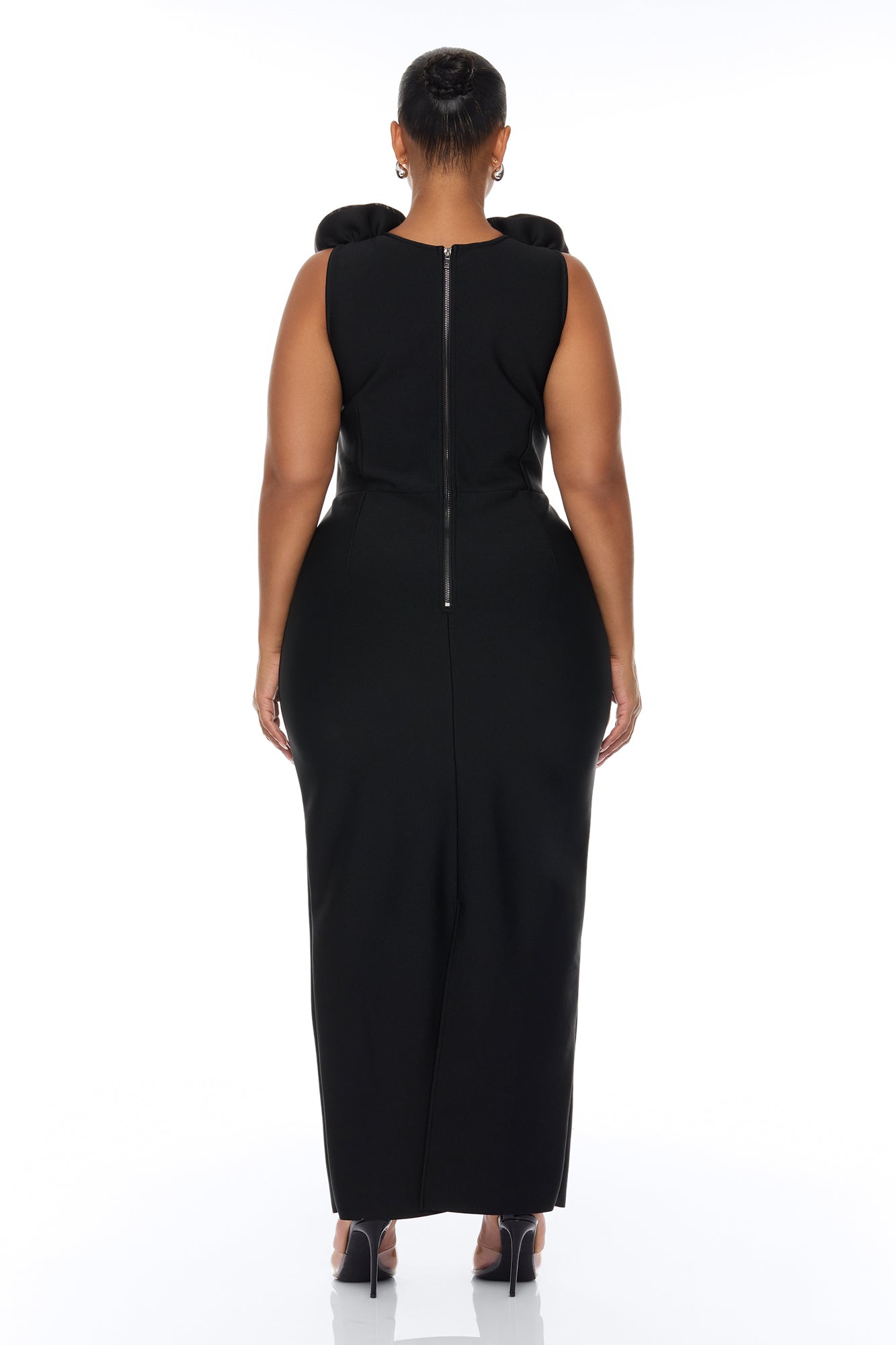 Rosalia Rosette Bandage Maxi Dress - Black