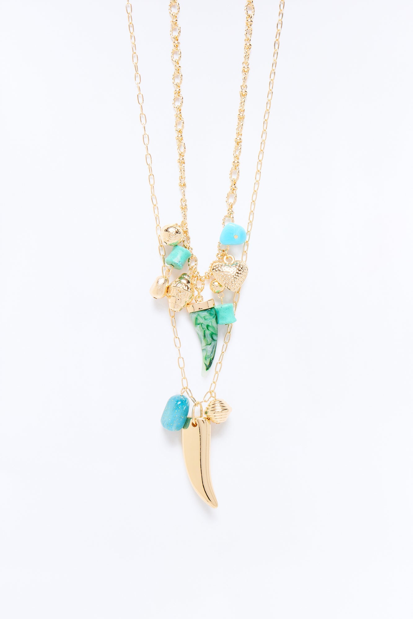 Paradise Found Layered Necklace - Gold/Blue
