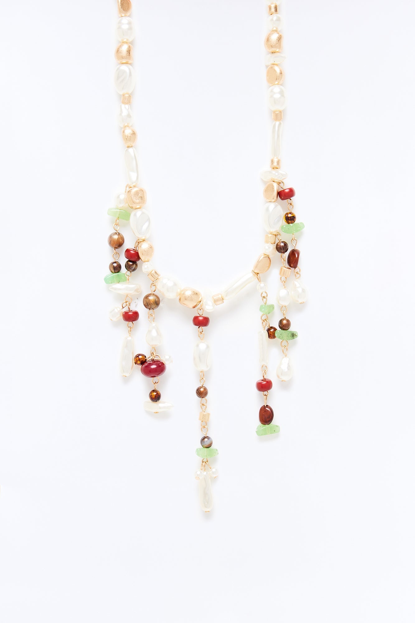 Kimberly Beaded Necklace - White/combo