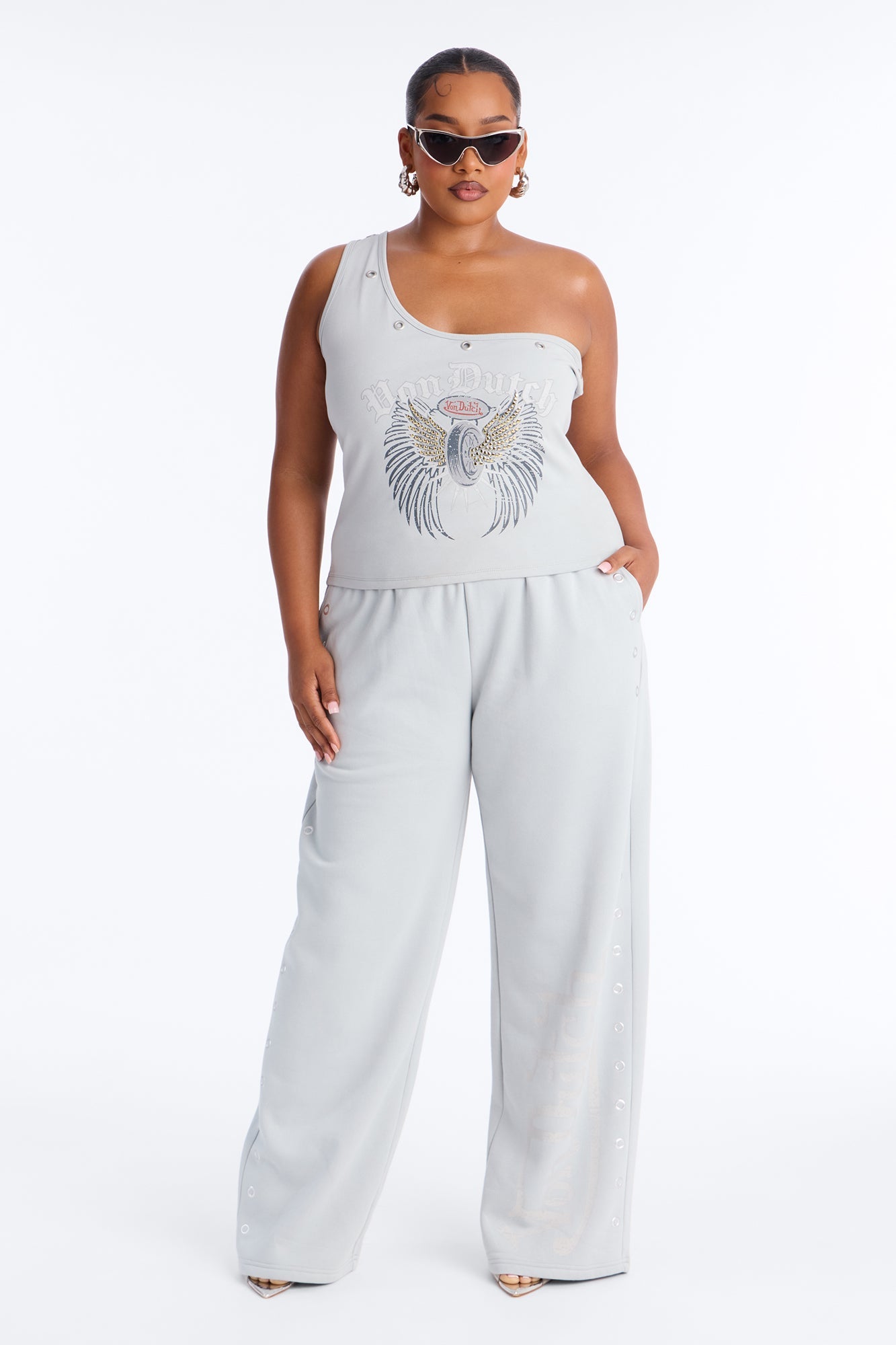 Von Dutch Rocker Wide Leg Pant - Grey