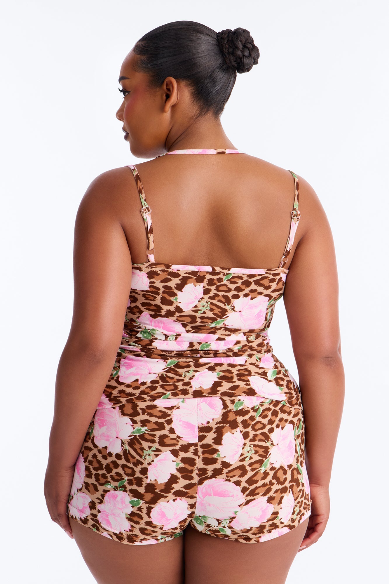 Pretty Wild Night PJ Short Set - Brown/combo