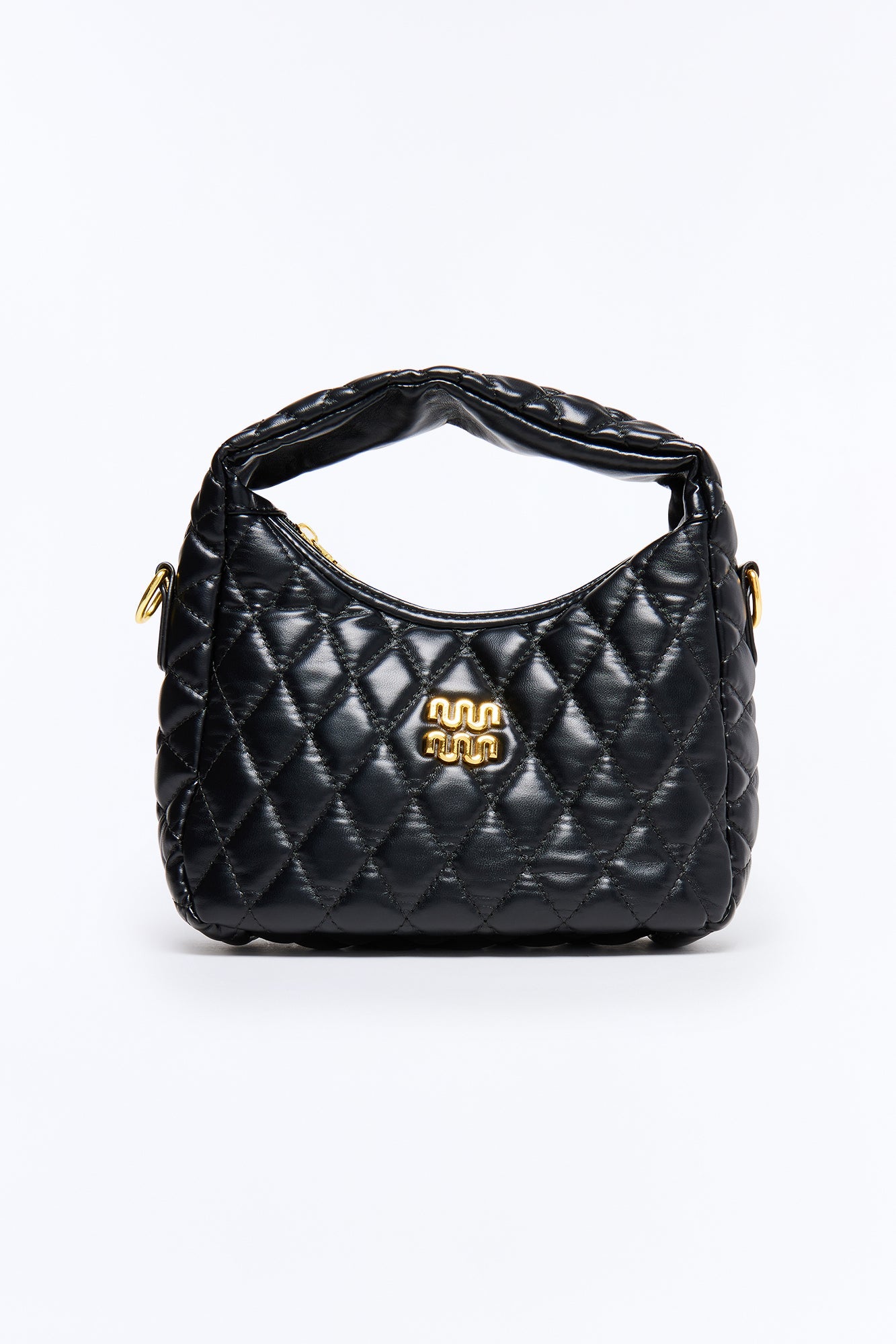 Pillow Talk Faux Leather Quilted Bag - Black