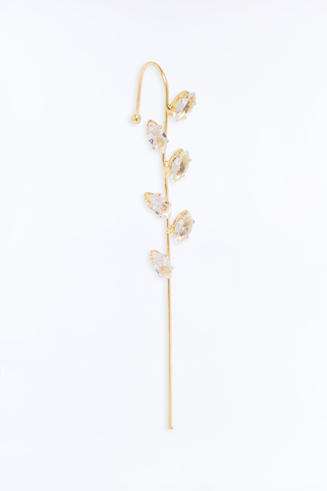 Rhinestone Vine Ear Cuff - Gold