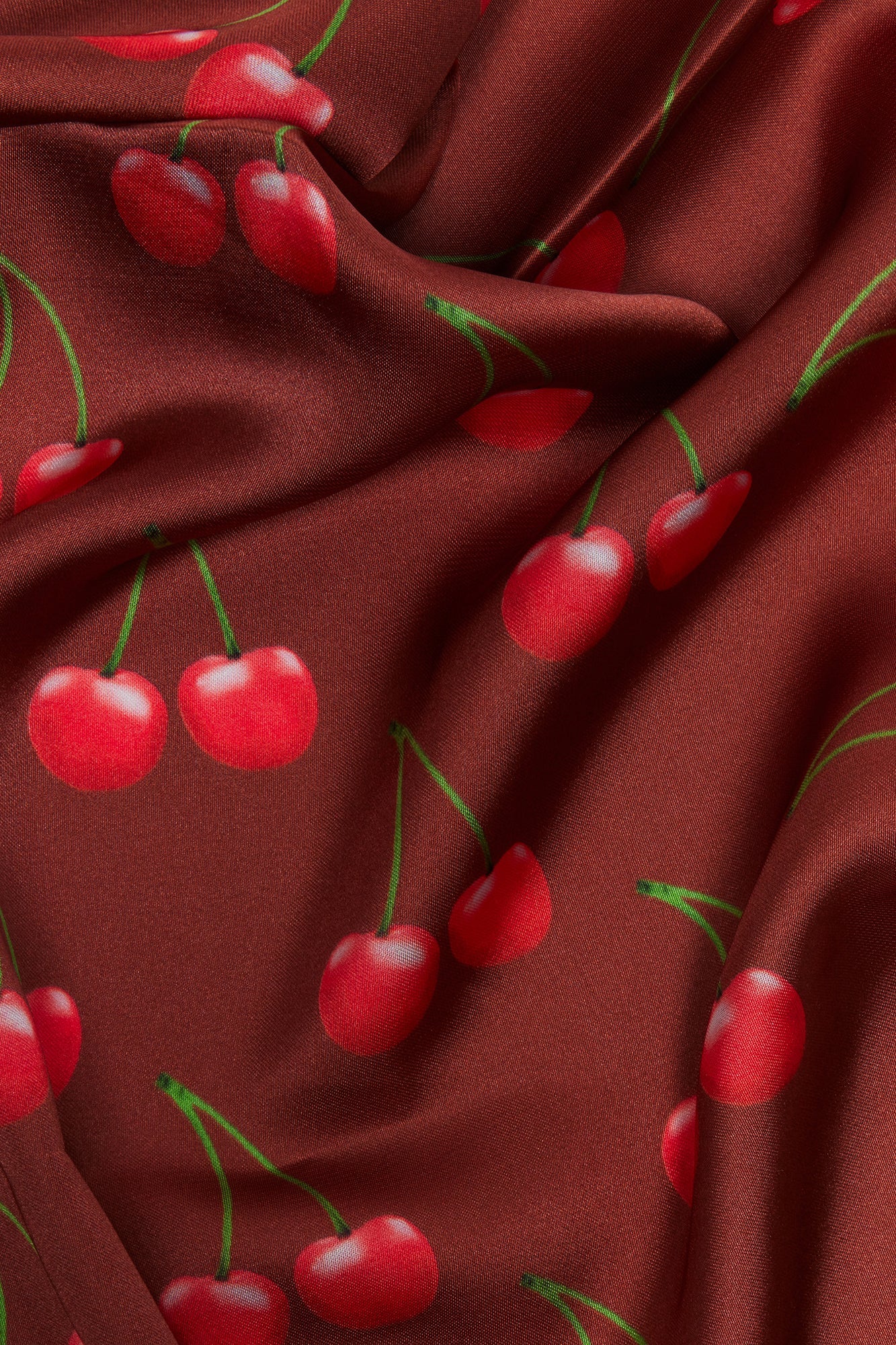 Cherry Season Satin Head Wrap - Burgundy