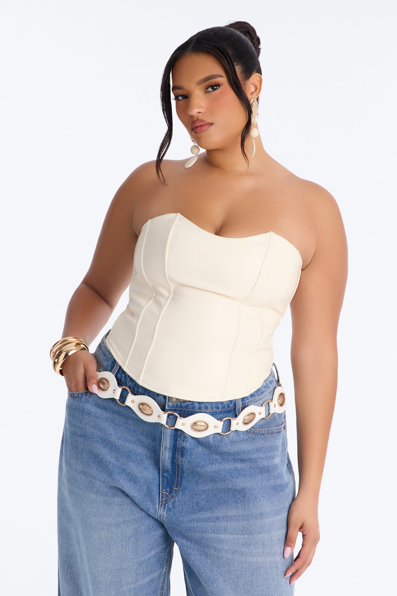 At My Waist O-Ring Chain Belt - White