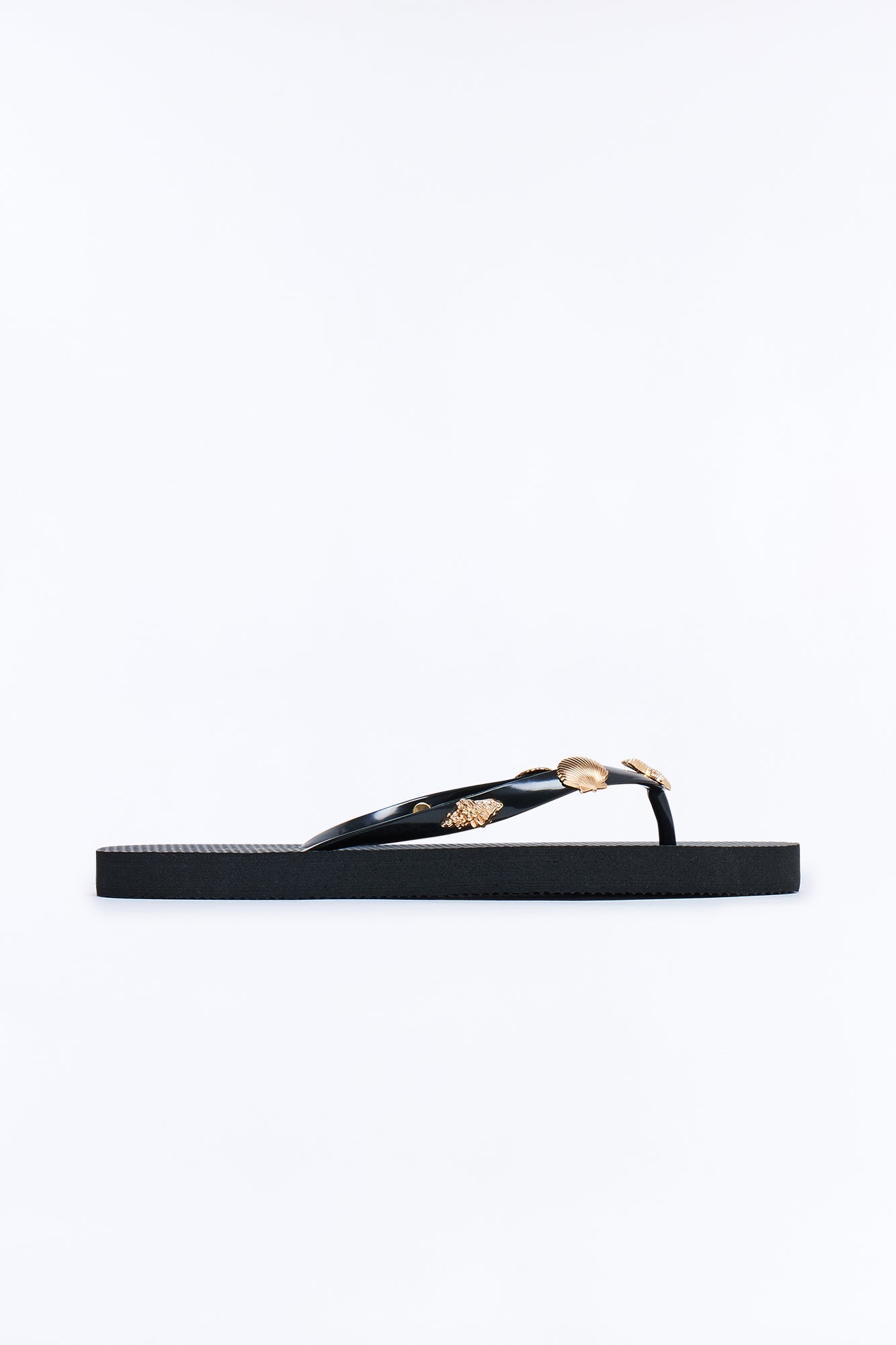 Beachy Hardware Flip Flops - Black
