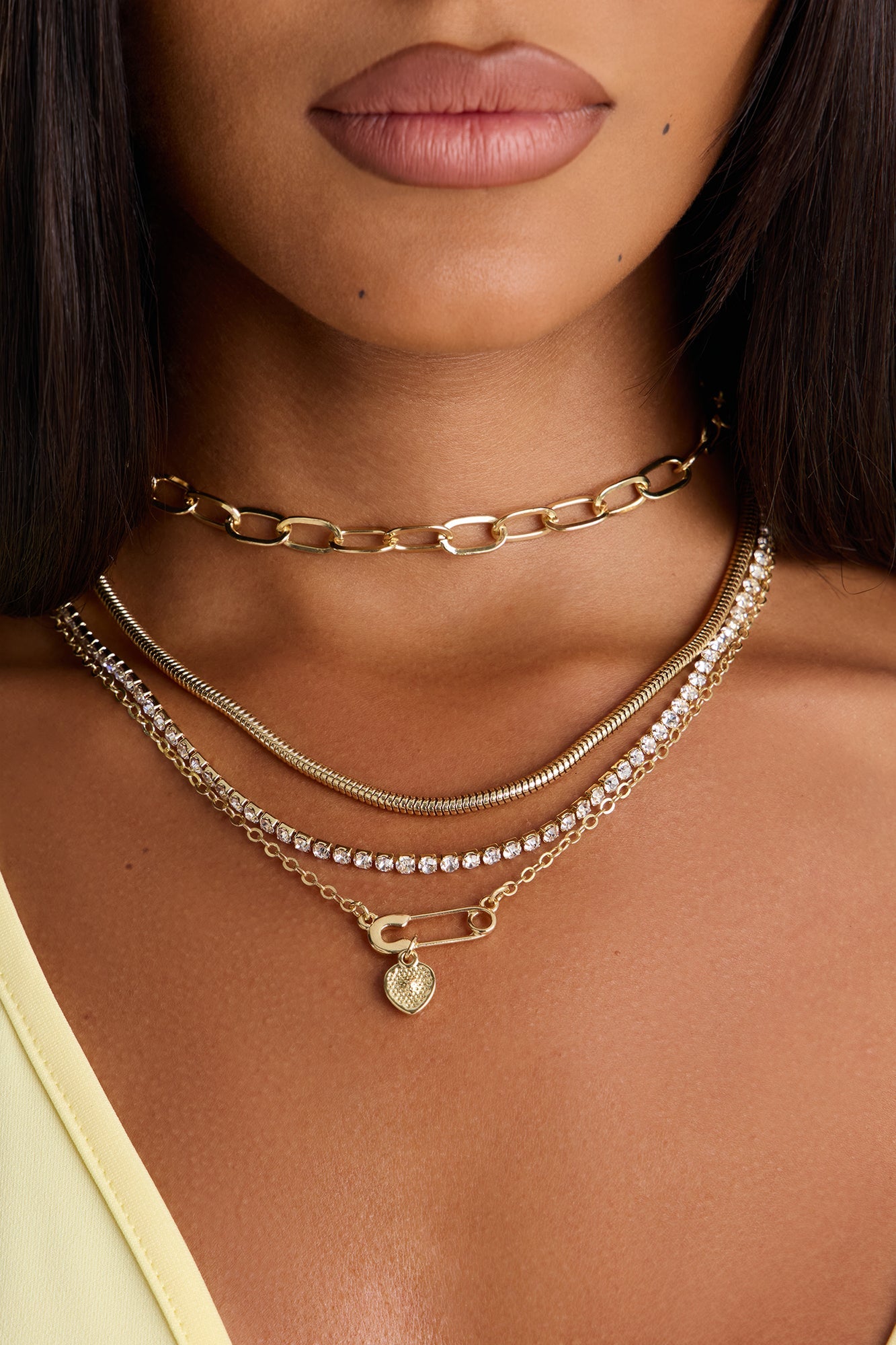 Playing For Keeps Layered Necklace - Gold