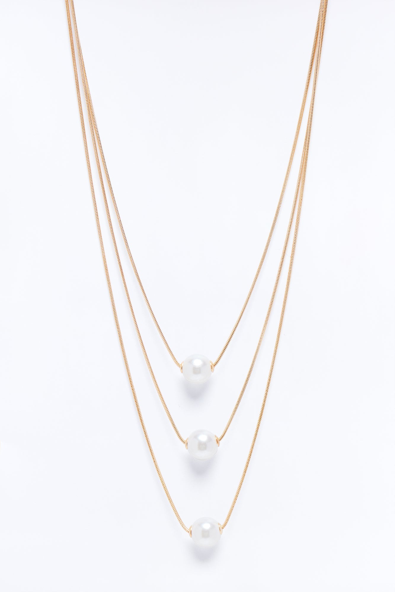 Perfect Touch Pearl Layered Necklace - Gold