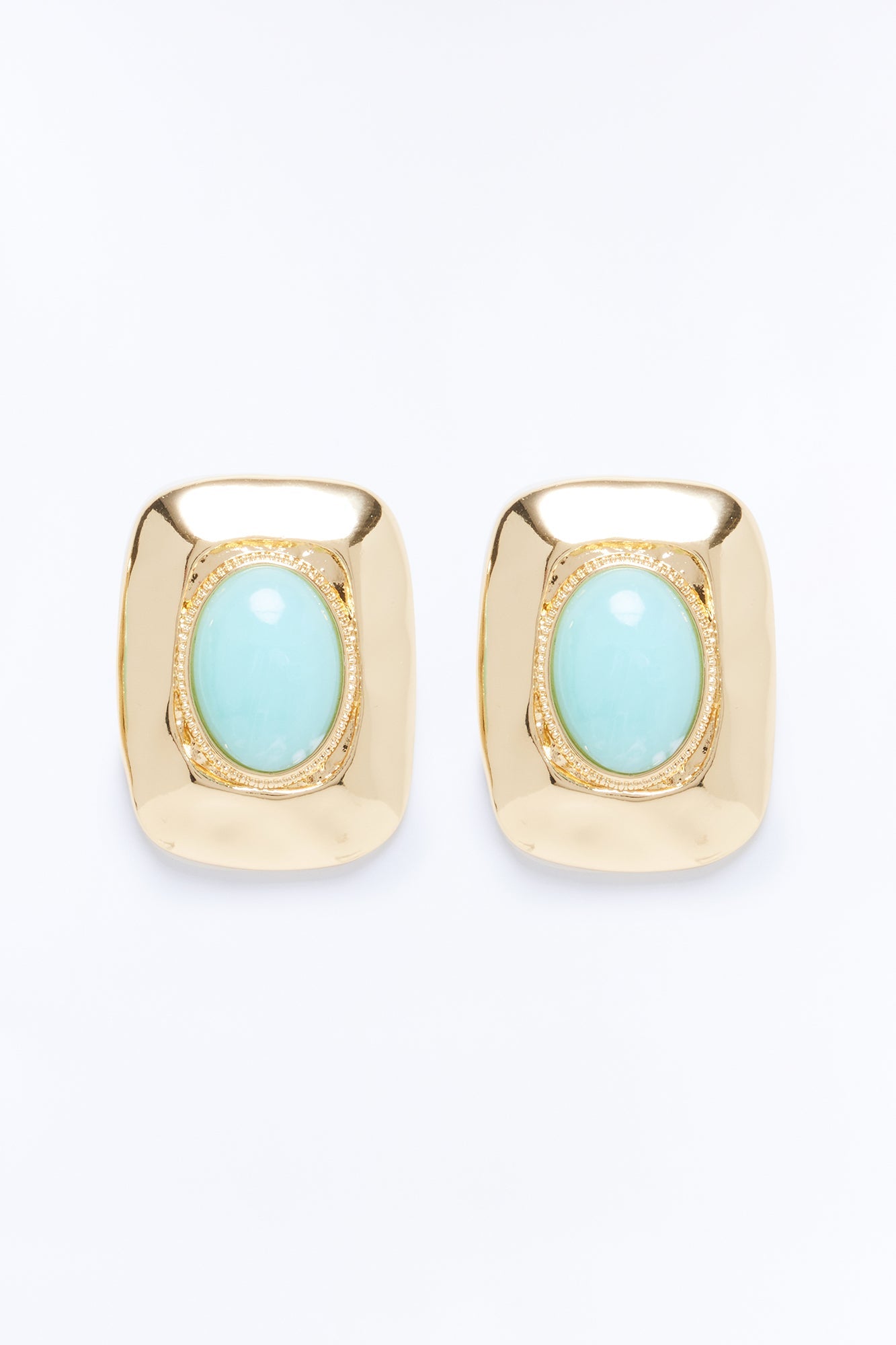 Sasha Jeweled Stud Earrings - Gold/Blue
