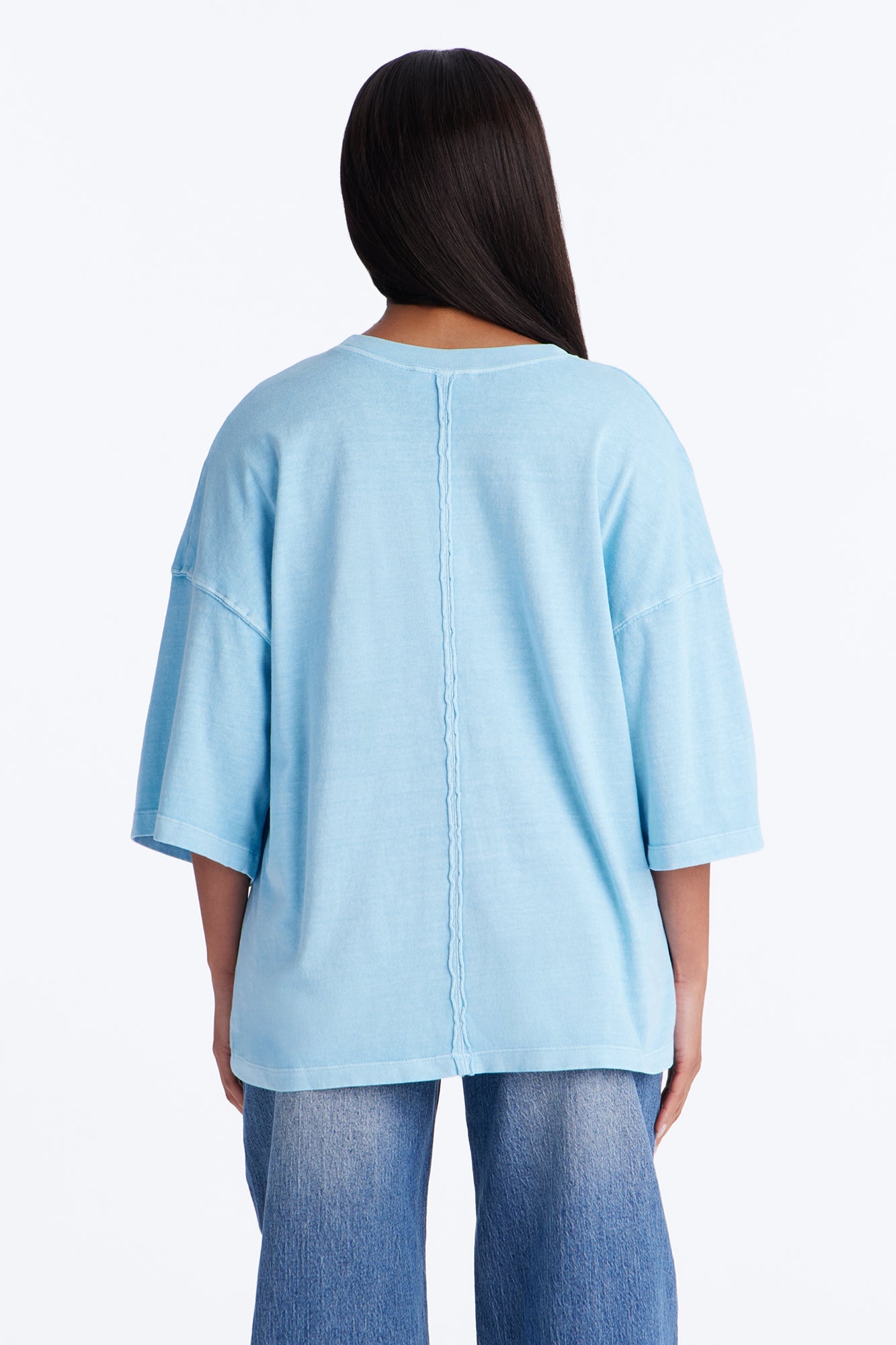 London Washed Oversized Short Sleeve T-Shirt - Blue