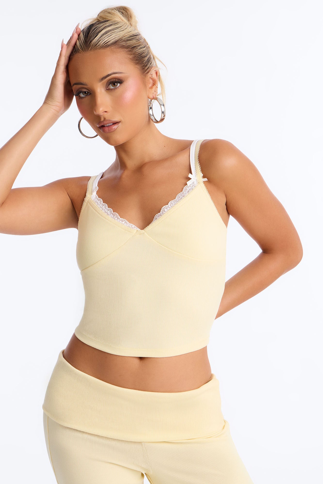 Golden Hour Foldover Waist Pant Set - Yellow